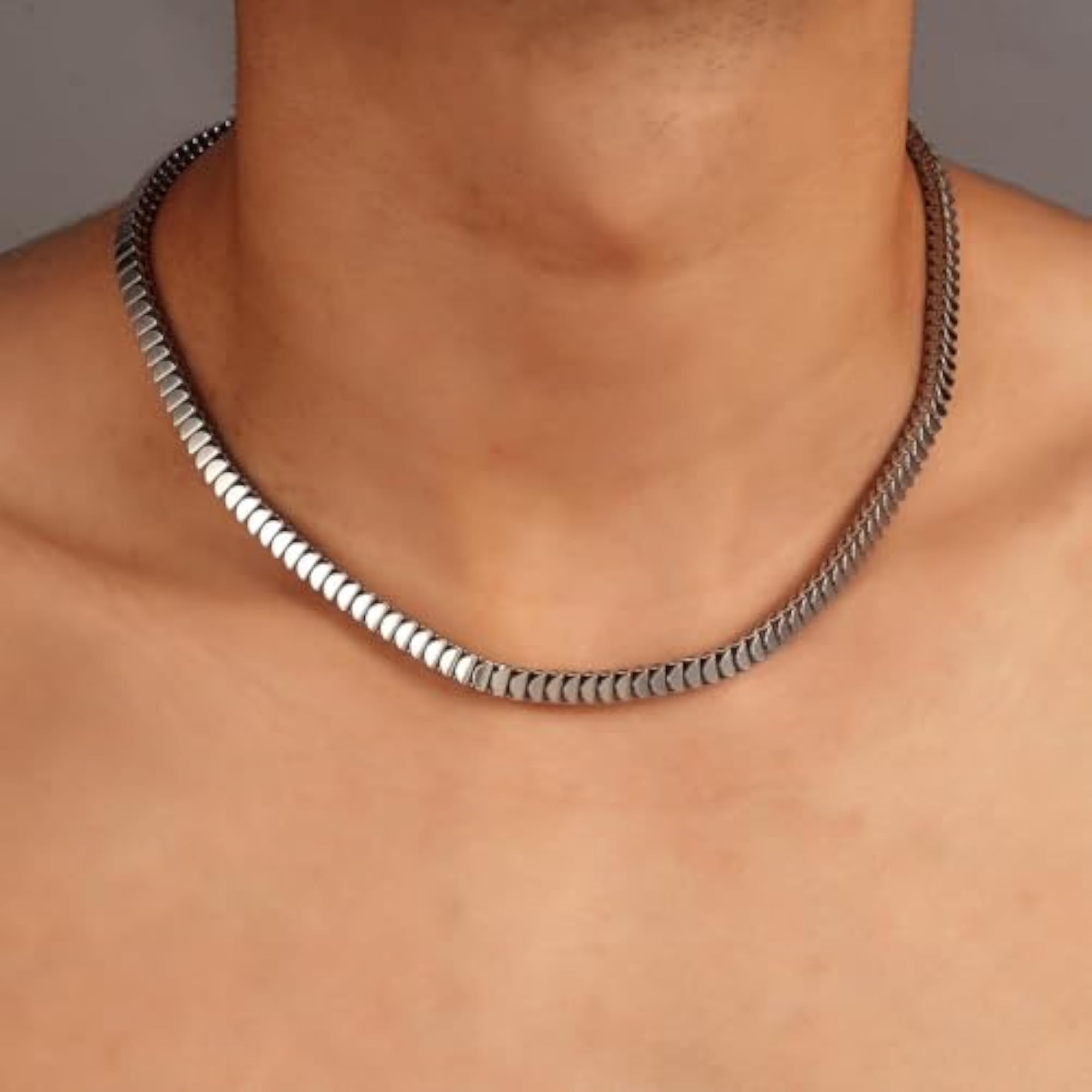 Lamellar Chain Necklace for Men & Boys, Stylish Gift